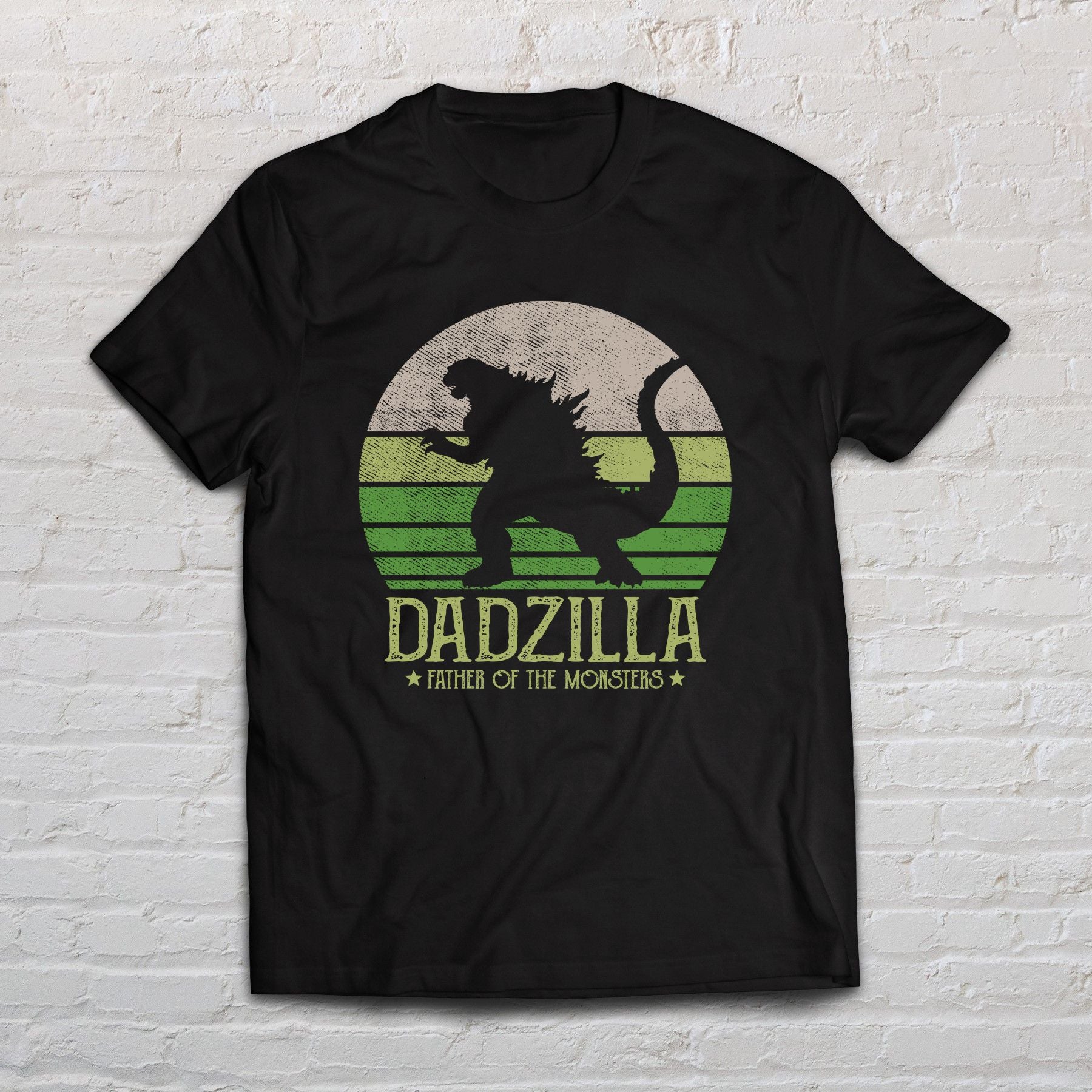 Dadzilla father of the monsters shirt funny dad tee black navy dark heather-Black-Family-Gift-Planet
