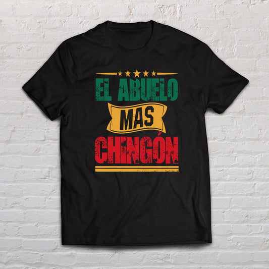 El Abuelo Mas Chingon shirt Spanish Fathers Day tee black navy dark heather-Black-Family-Gift-Planet
