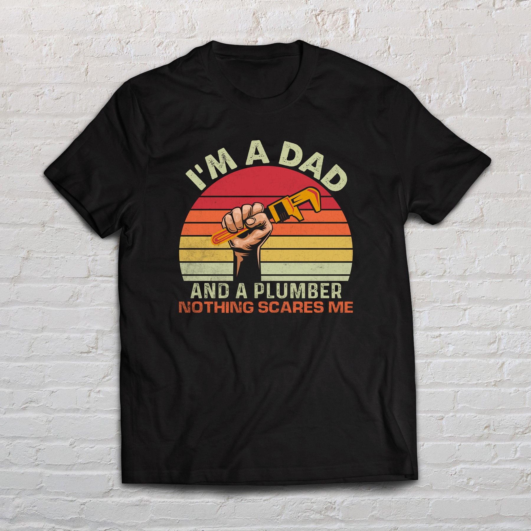 I'm A Dad And A Plumber shirt plumber father tee black navy dark heather-Black-Family-Gift-Planet