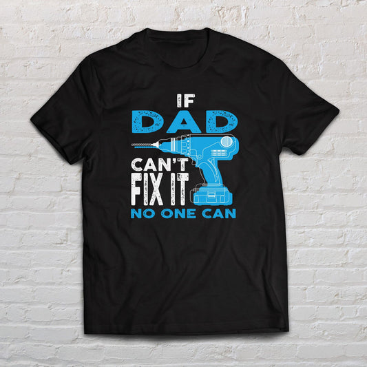 If dad can't fix it no one can shirt gift for dad Black Navy Dark Heather-Black-Family-Gift-Planet