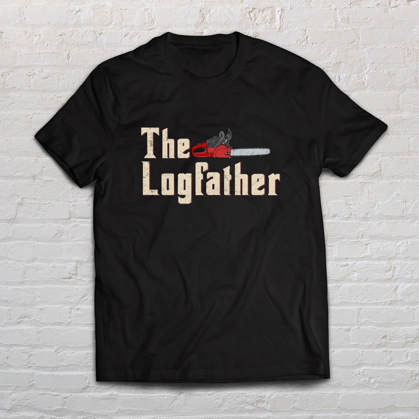 The Logfather shirt Lumberjack dad tee black navy dark heather-Black-Family-Gift-Planet