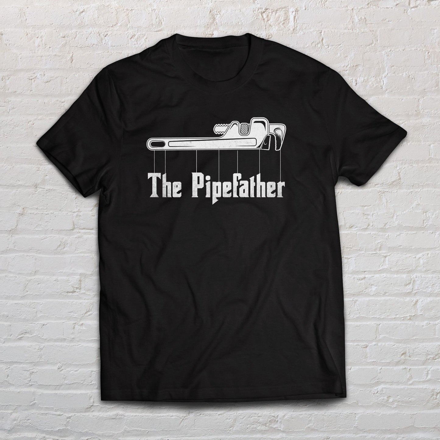 The Pipefather shirt Plumber dad tee Black Navy Dark HEather-Black-Family-Gift-Planet