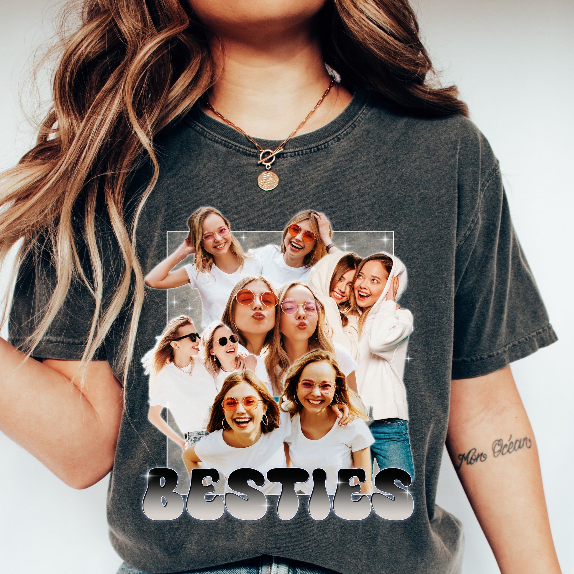 Besties Custom Comfort Colors Unisex T-Shirt Personalized Best friends BFF bootleg rap tee-Family-Gift-Planet