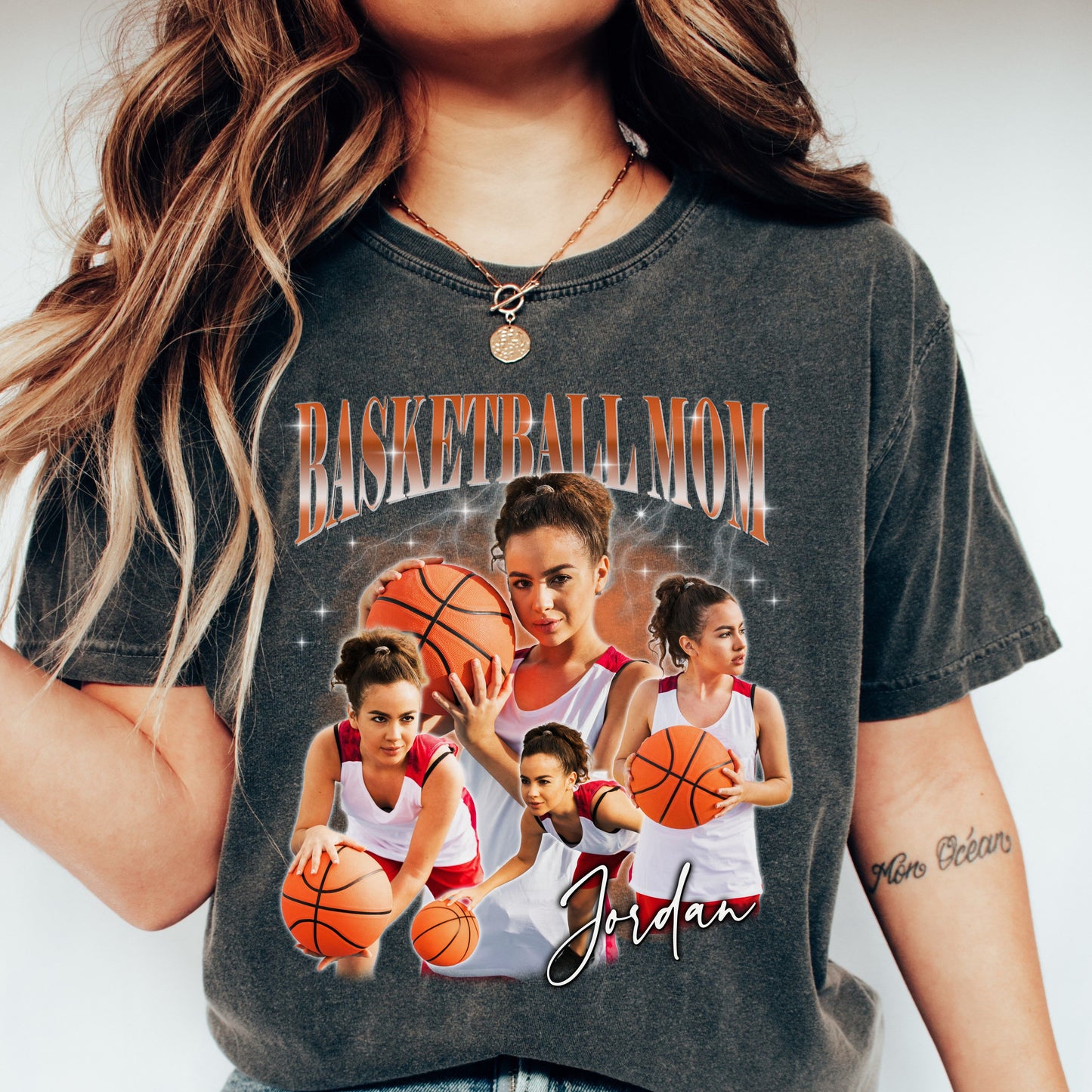 Custom Basketball mom Comfort Colors Unisex T-Shirt Personalized Basketball player bootleg rap tee-Family-Gift-Planet