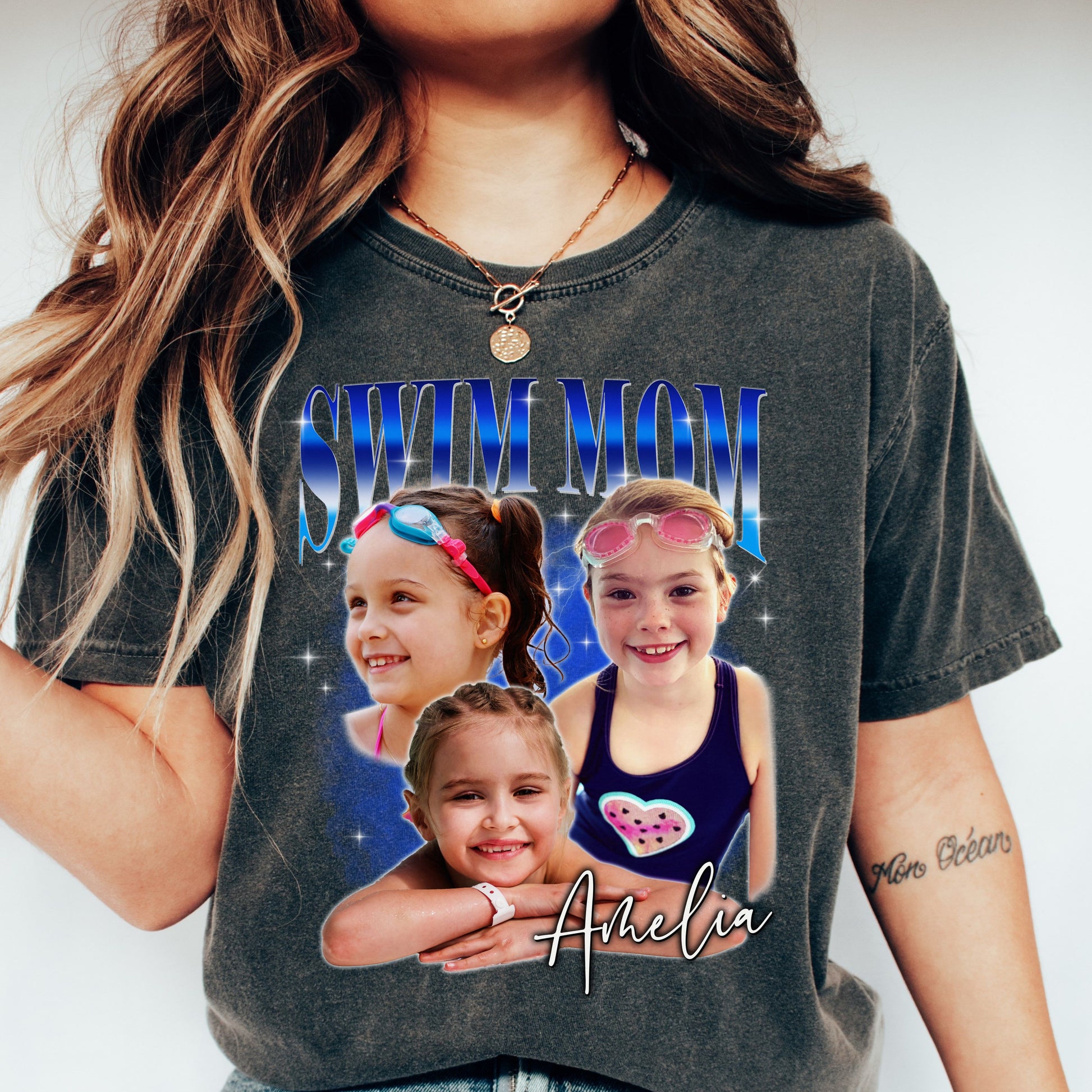 Custom Swim mom Comfort Colors Unisex T-Shirt Personalized Swimming mama bootleg rap tee-Family-Gift-Planet