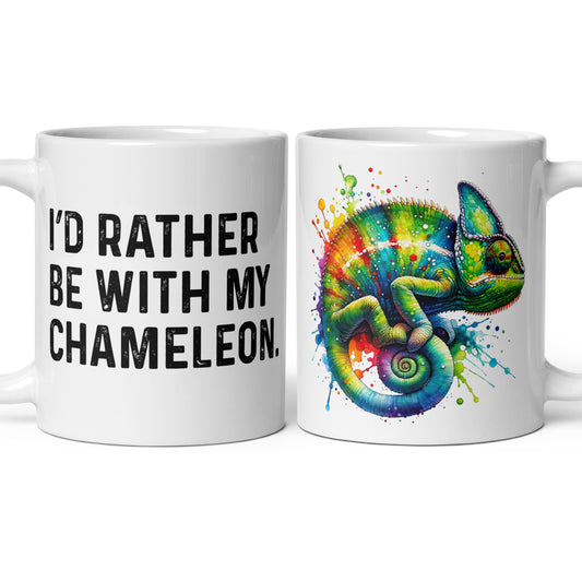 I'd rather be with my Chameleon 11oz White Mug Chameleon mom-White-Family-Gift-Planet