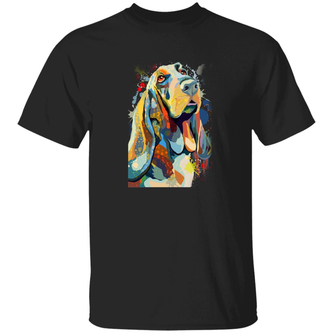 Watercolor Basset Hound dog Unisex shirt S-2XL black navy dark heather-Black-Family-Gift-Planet