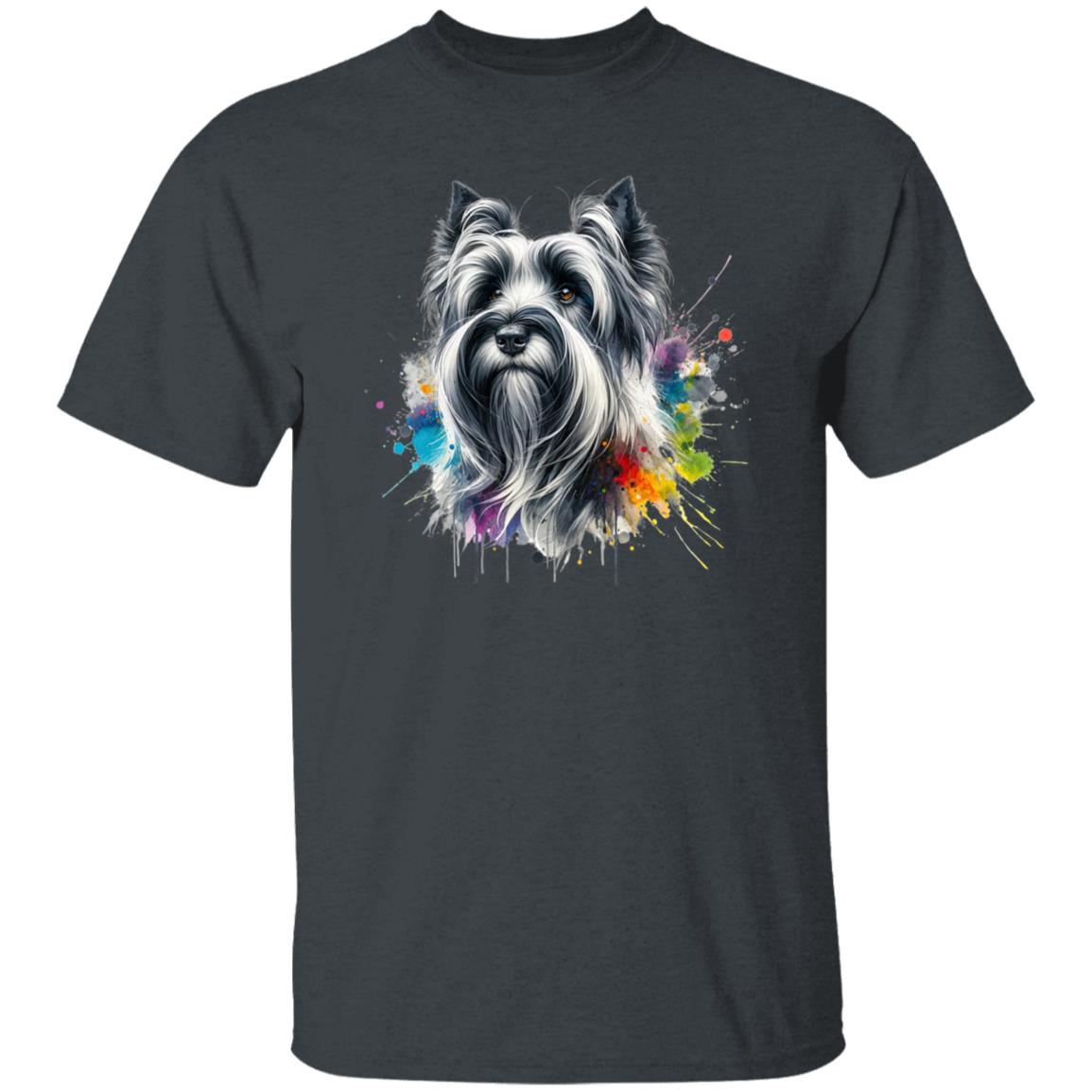 Skye Terrier mama Color Splash Unisex T-shirt Black Navy Dark Heather-Family-Gift-Planet