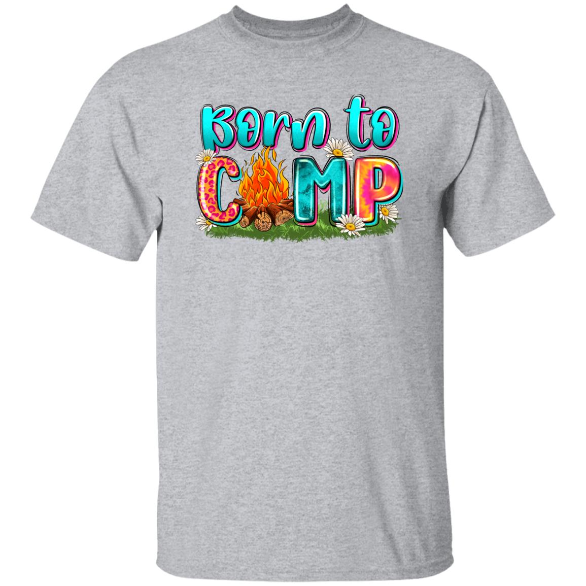 Born to camp T-Shirt traveler adventure Camper Unisex tee Sand White Sport Grey-Family-Gift-Planet