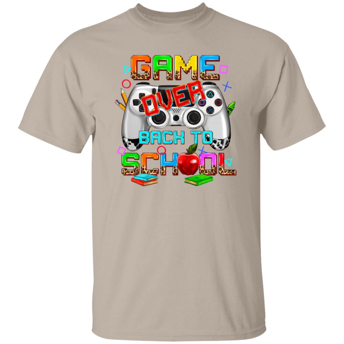 Back to school teacher T-Shirt gift Game over back to school game console Unisex tee Sand White Sport Grey-Family-Gift-Planet