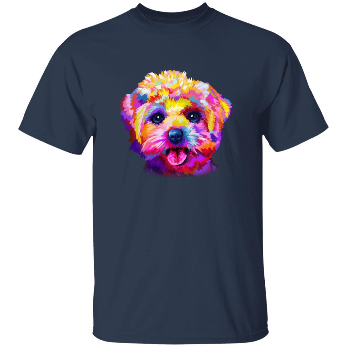 Watercolor Bichon Frises dog Unisex shirt S-2XL black navy dark heather-Navy-Family-Gift-Planet
