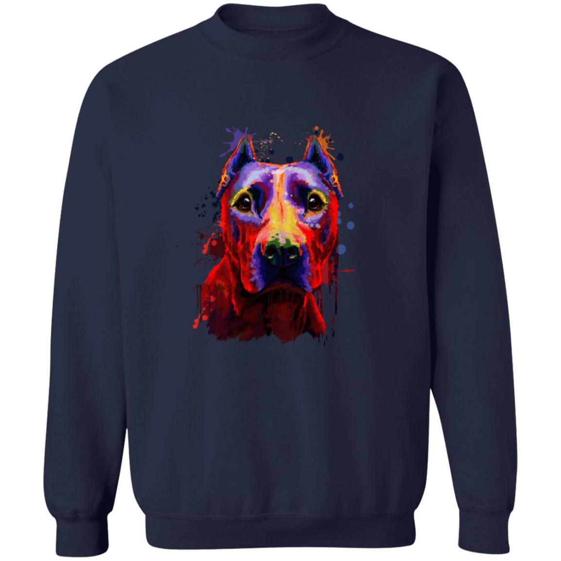 Abstract Pitbul dog Unisex Crewneck Sweatshirt with expressive splashes-Family-Gift-Planet