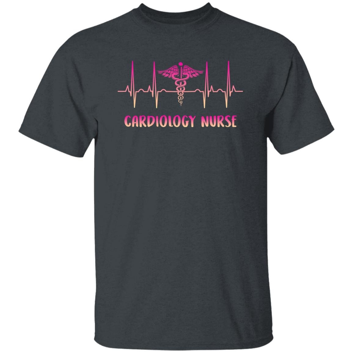 Cardiology nurse Heartbeat T-Shirt Cardiac nurse heart beat Unisex Tee Black Navy Dark Heather-Family-Gift-Planet