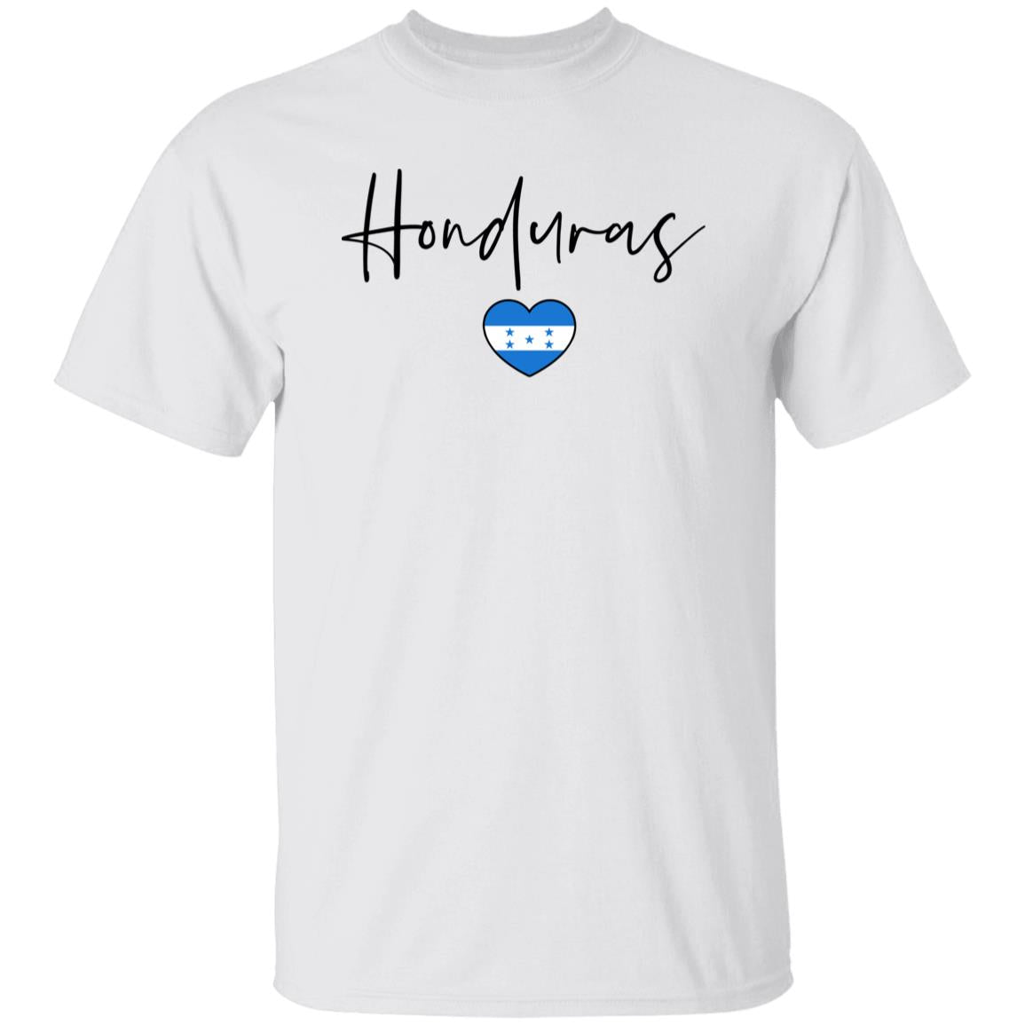 Honduras flag heart Unisex T-shirt Honduras love tee White Sand Blue-Family-Gift-Planet