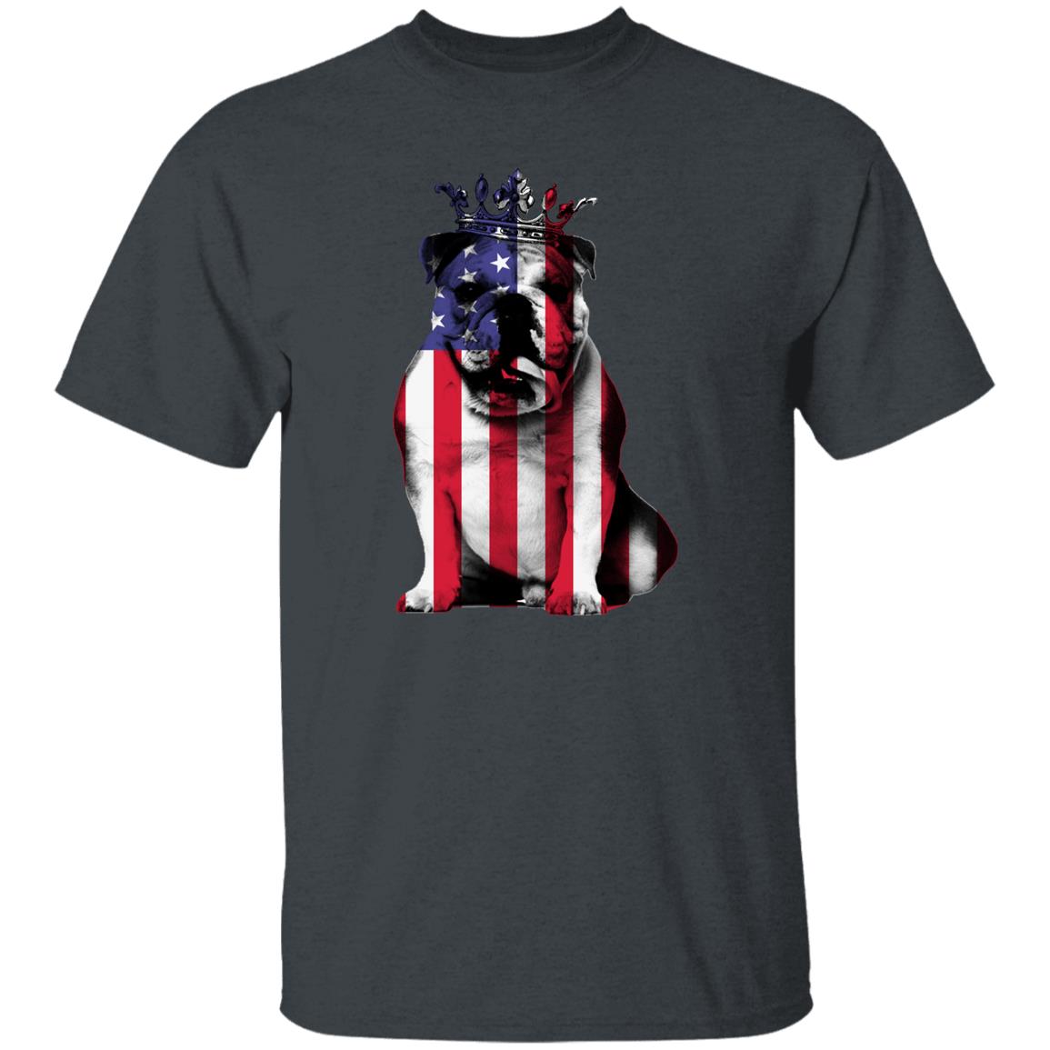 Dog Us Flag T-Shirt gift American Bulldog Dog mom Unisex tee Black Navy Dark Heather-Family-Gift-Planet