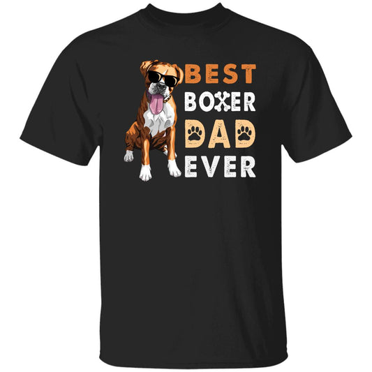 Best boxer dad ever design T-Shirt gift Boxer Dog owner Unisex tee Black Navy Dark Heather-Black-Family-Gift-Planet