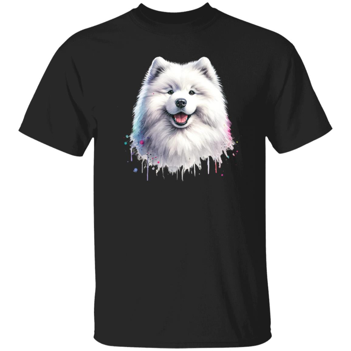 Samoyed dog mama Color Splash Unisex T-shirt Black Navy Dark Heather-Family-Gift-Planet