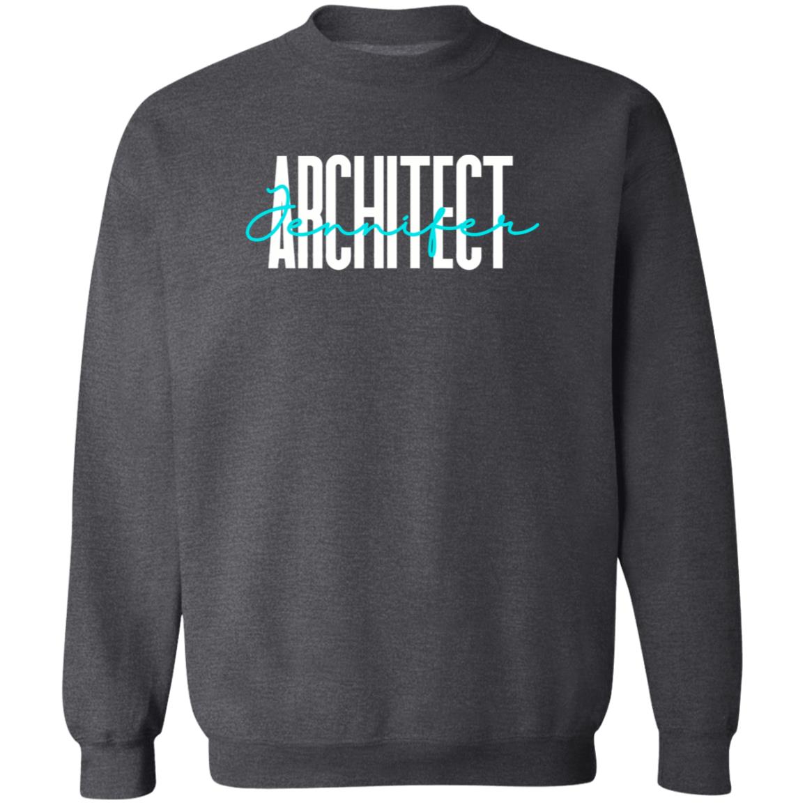 Personalized Architect Unisex Sweatshirt Custom name architect Sand Black Dark Heather-Family-Gift-Planet