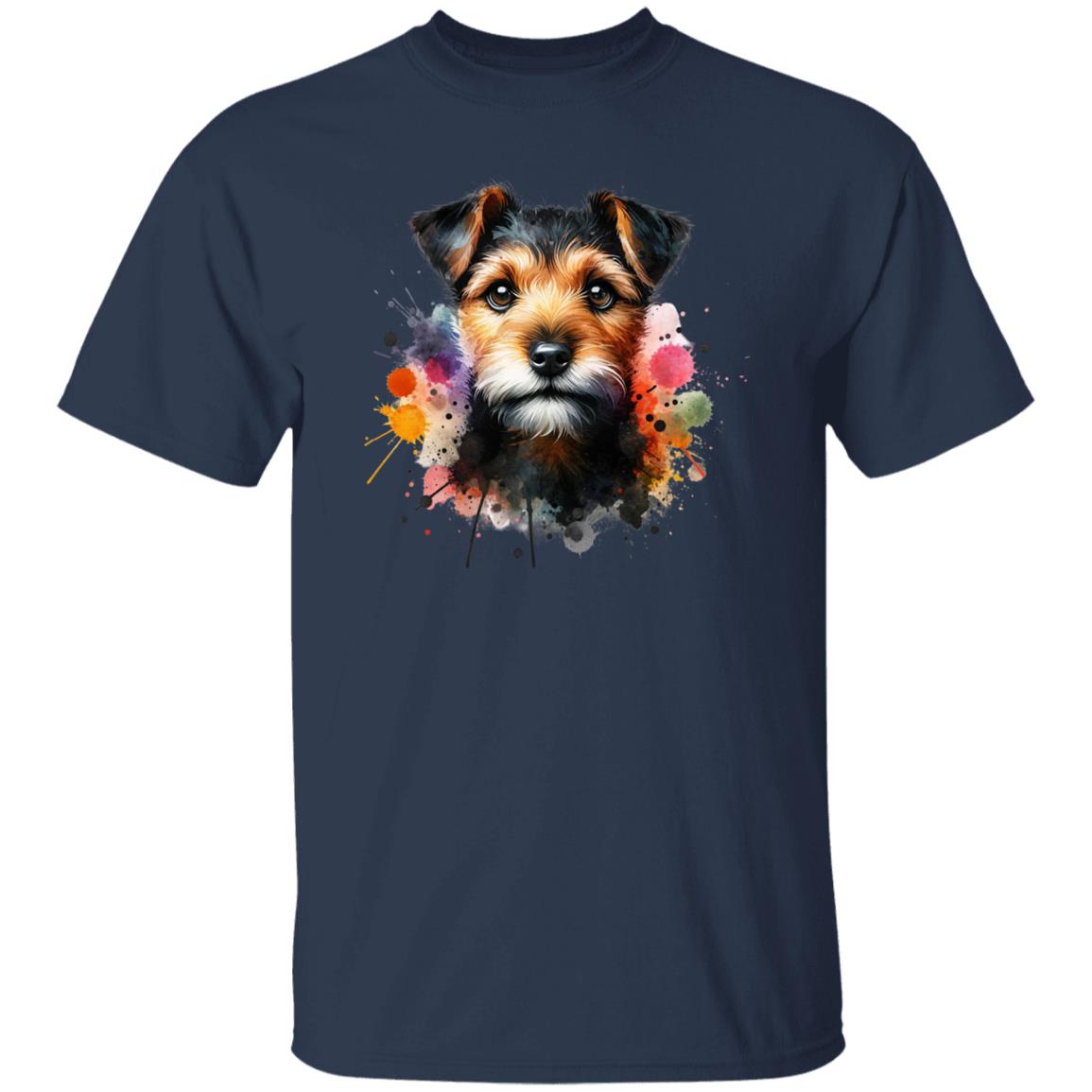 Artistic Patterdale Terrier mom Color Splash Unisex T-shirt Black Navy Dark Heather-Family-Gift-Planet