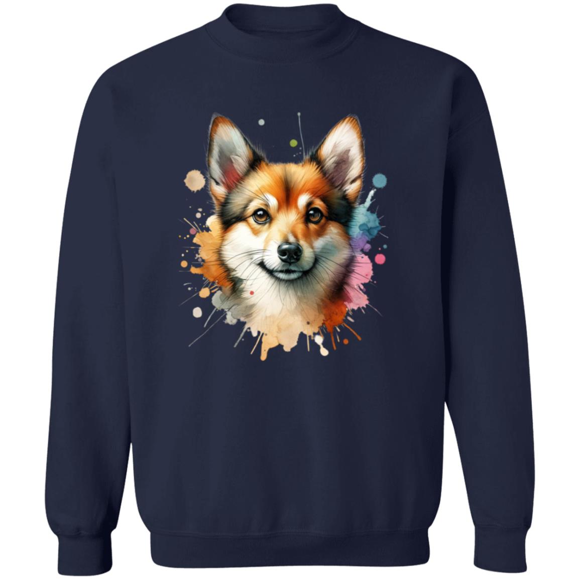 Norwegian Lundehund Dog mama Color Splash Unisex Sweatshirt Black Navy Dark Heather-Family-Gift-Planet