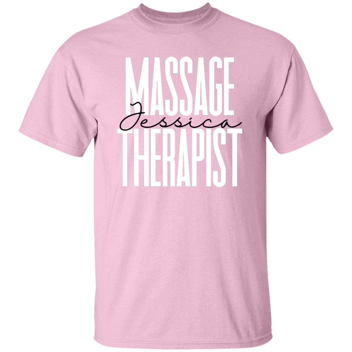 Personalized Massage therapist T-Shirt gift Custom name Spa Massage therapy Unisex Tee Sand Pink Blue-Family-Gift-Planet