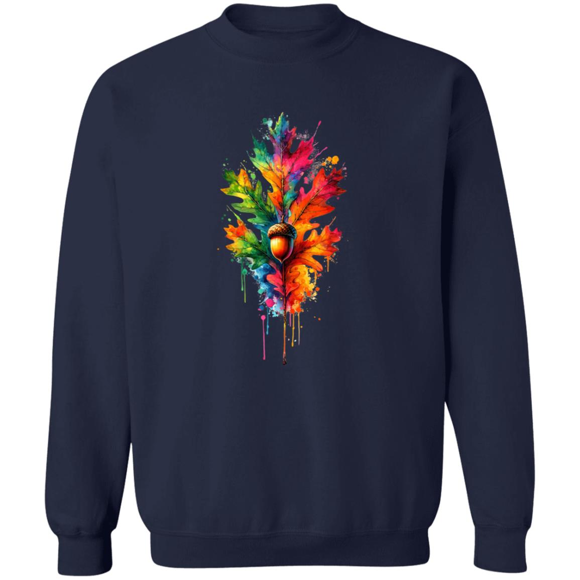 Abstract oak tree leaf Color Splash Unisex Sweatshirt Black Navy Dark Heather-Family-Gift-Planet