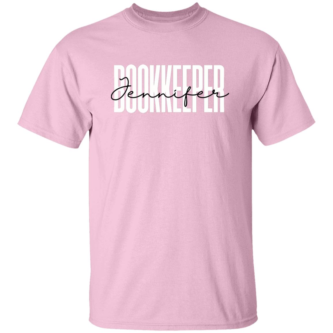 Personalized Bookkeeper Unisex T-shirt Custom name bookkeeping Sand Blue Pink-Family-Gift-Planet