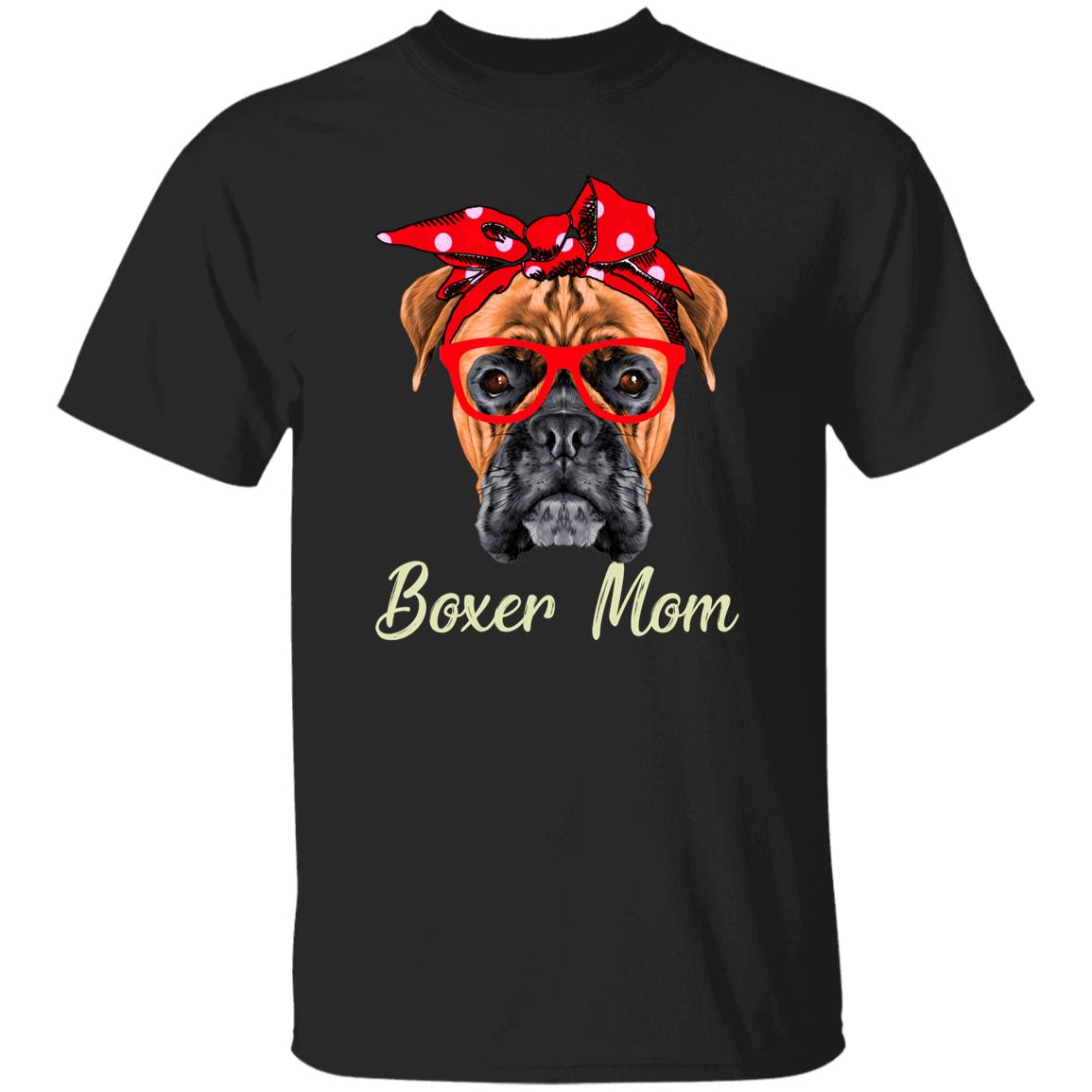Cute Boxer Mom Unisex T-Shirt gift Boxer dog owner tee black dark heather-Family-Gift-Planet