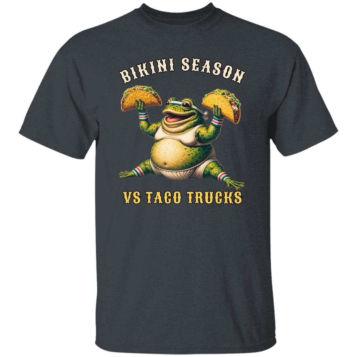 Bikini season vs Taco trucks funny Texas Unisex T-shirt Black Navy Dark Heather-Family-Gift-Planet