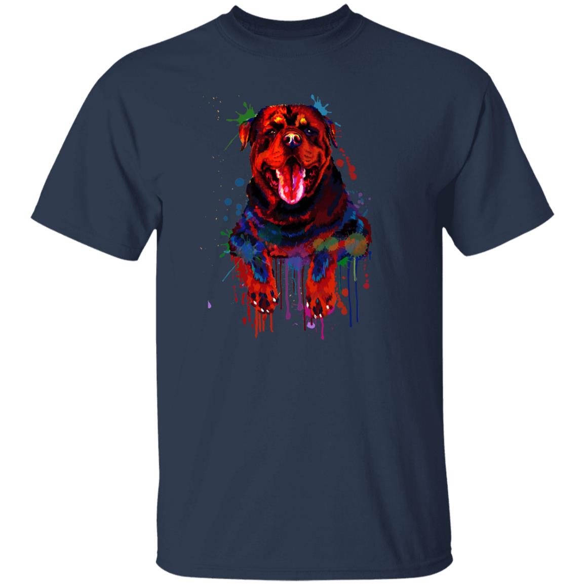 Watercolor Rottweiler dog Unisex shirt S-2XL black navy dark heather-Navy-Family-Gift-Planet