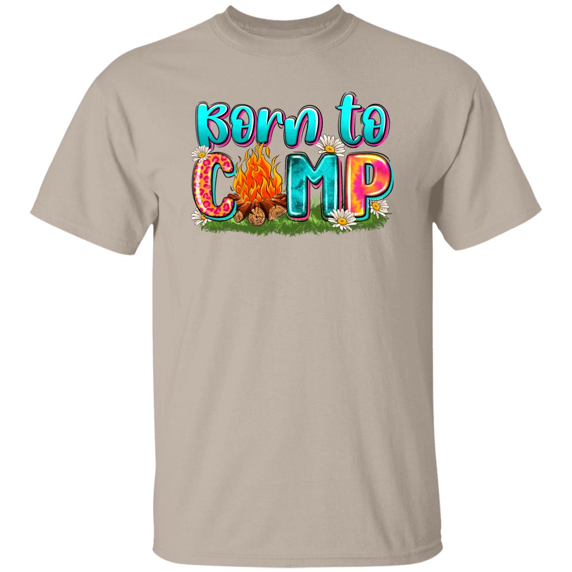 Born to camp T-Shirt traveler adventure Camper Unisex tee Sand White Sport Grey-Family-Gift-Planet