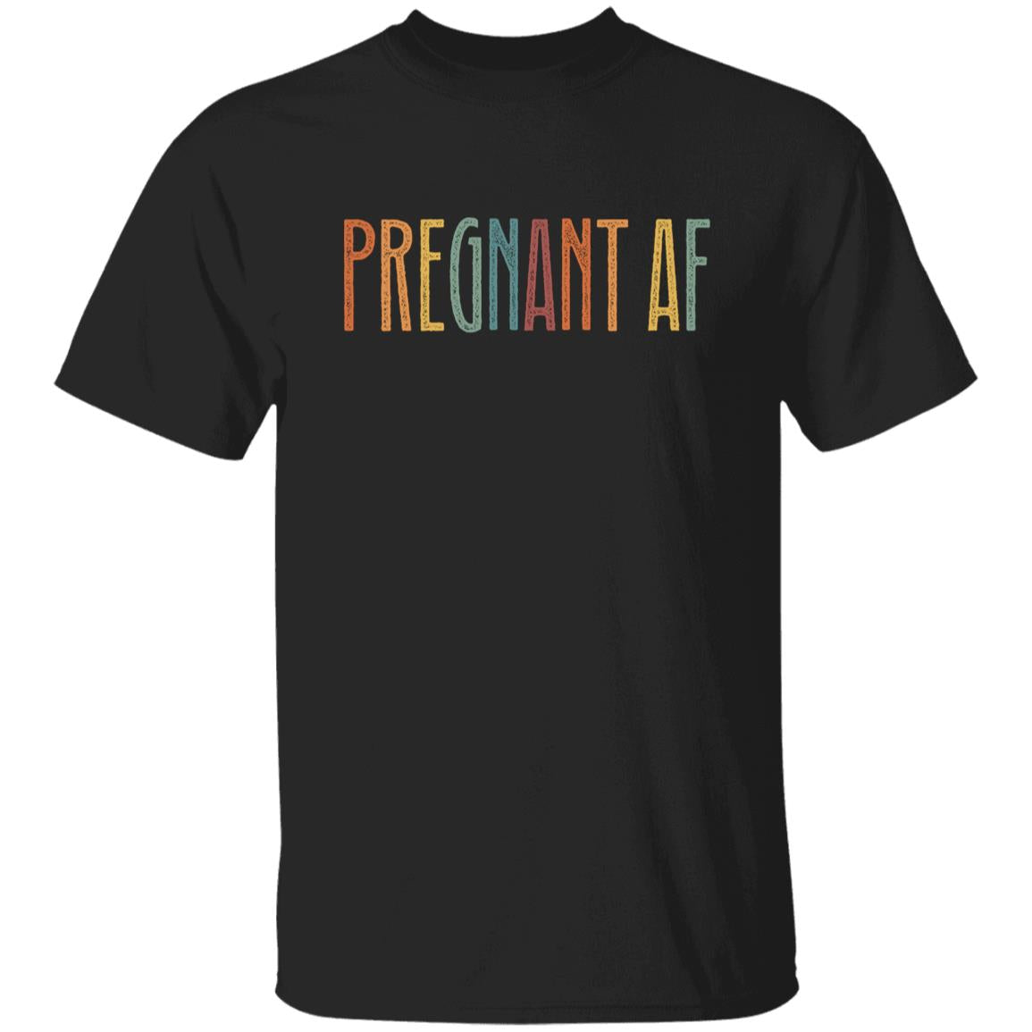 Pregnant af Unisex T-Shirt Pregnancy announcement tee Black Dark Heather White-Family-Gift-Planet