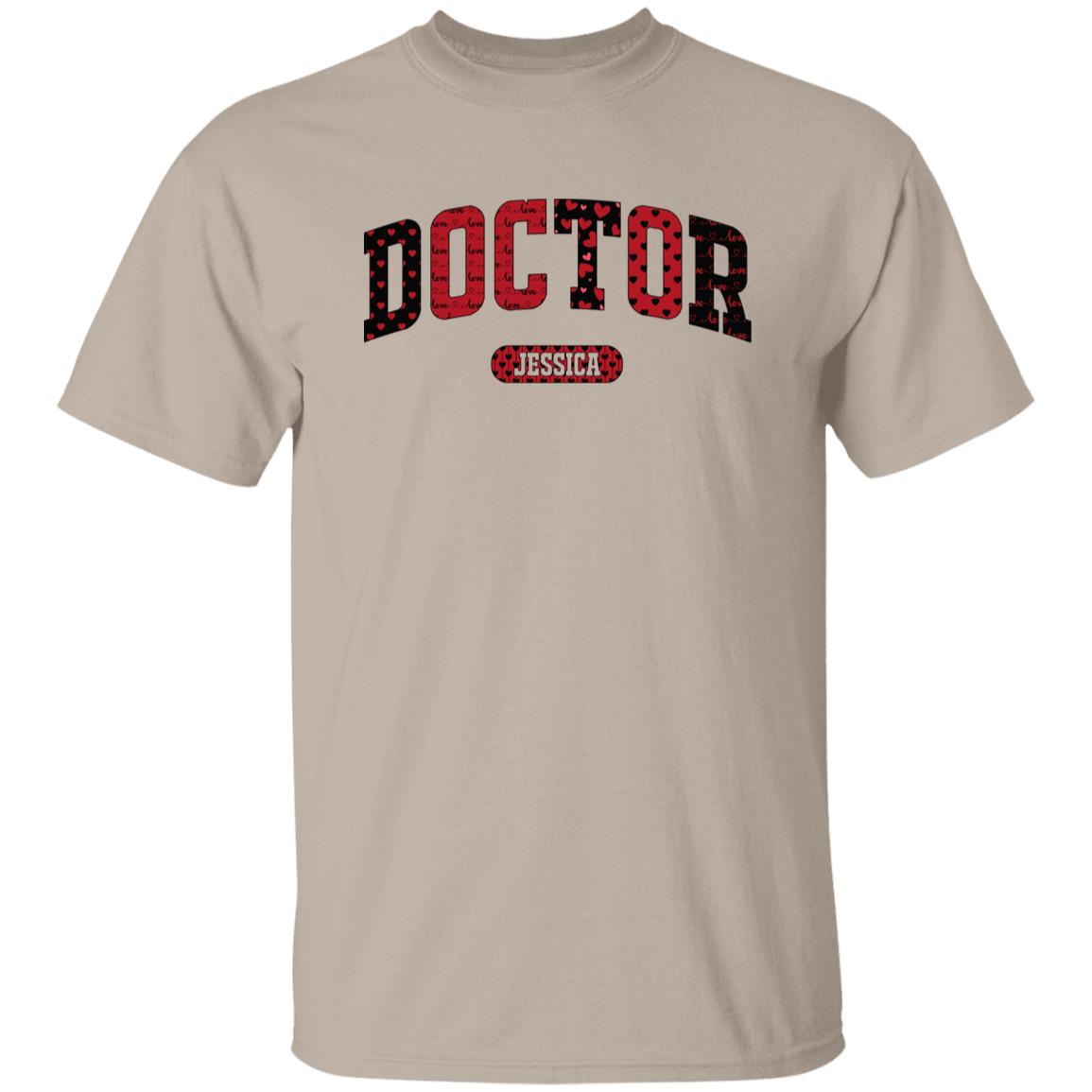 Personalized Doctor Valentine's Day Unisex T-Shirt Custom name Physician heart love-Family-Gift-Planet