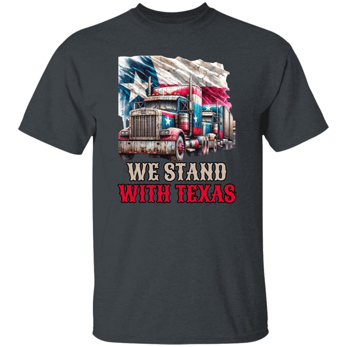 We stand with Texas Unisex Tshirt border truck Texas black-Family-Gift-Planet