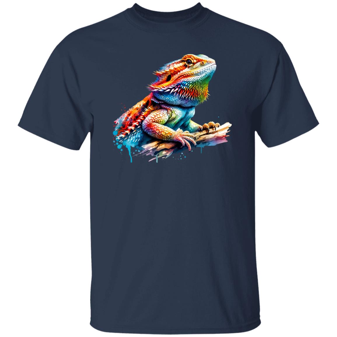 Colorful Bearded Dragon mama Unisex T-shirt Black Navy Dark Heather-Family-Gift-Planet