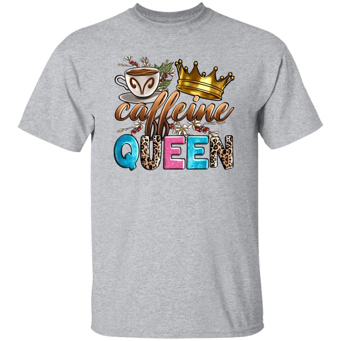 Caffeine queen T-Shirt Coffee shop barista Unisex tee White Sand Sport Grey-Family-Gift-Planet