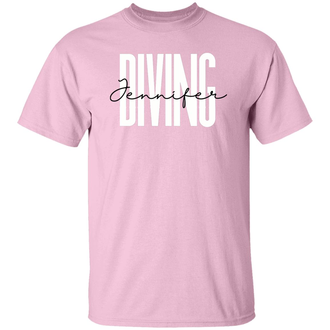 Personalized Diving Unisex T-shirt Custom name Diver Sand Blue Pink-Family-Gift-Planet