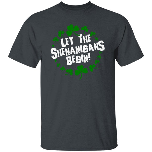 Shamrock Let the shenanigans begin St Patrick Day Unisex t-shirt 4XL 5XL 6XL-Family-Gift-Planet