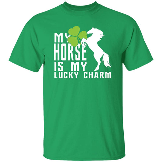 My horse is my lucky charm St Patrick Day Unisex t-shirt 4XL 5XL 6XL Irish Green-Irish Green-Family-Gift-Planet