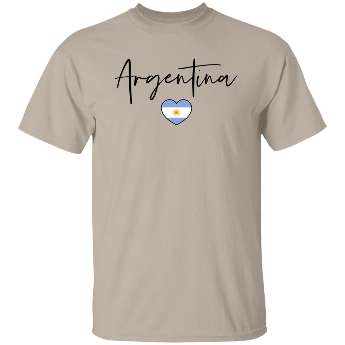 Argentina flag heart Unisex T-shirt Argentina love tee White Sand Blue-Family-Gift-Planet