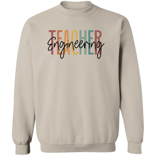 Engineering teacher Sweatshirt Crewneck Unisex Gildan Sand Ash S-2XL-Sand-Family-Gift-Planet