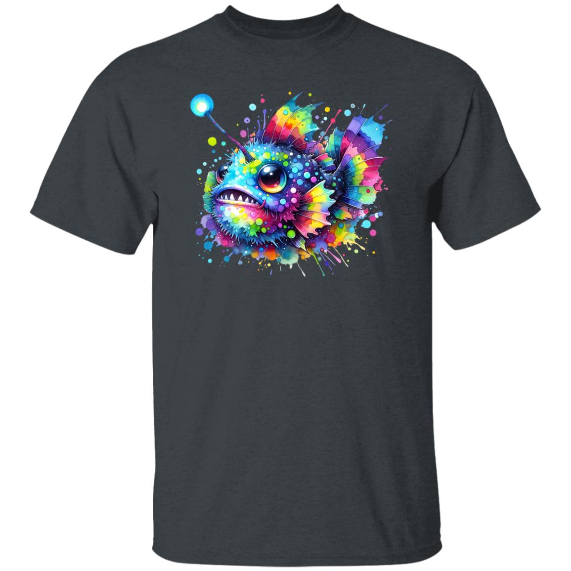 Anglerfish lover Color Splash Unisex T-shirt Black Navy Dark Heather-Family-Gift-Planet