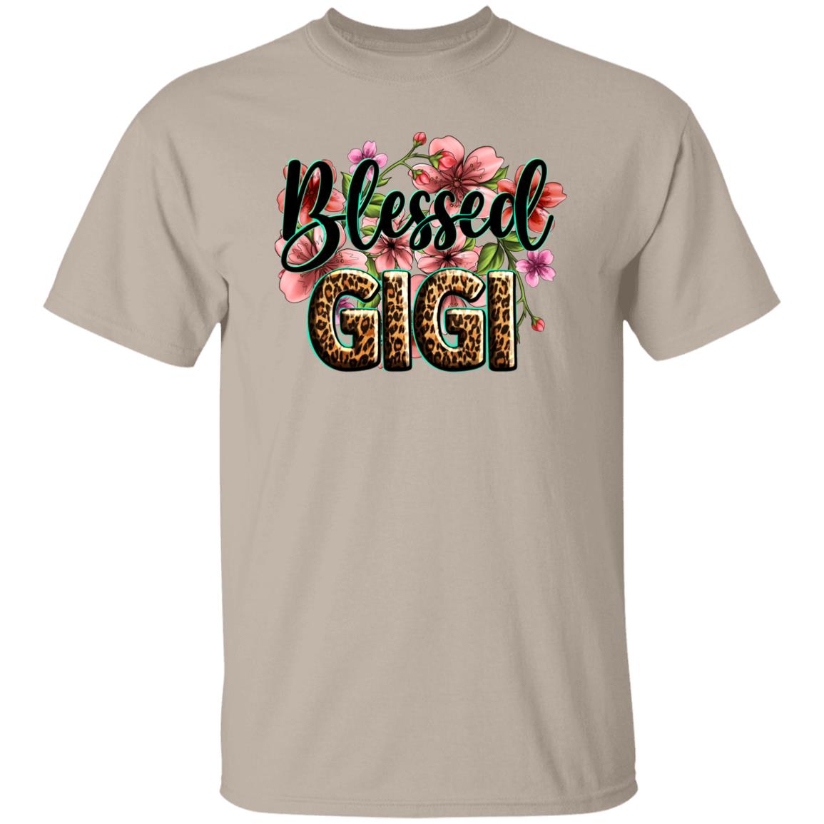 Blessed gigi T-Shirt gift Spring Blooming flowers Blessed Grandma Unisex tee Sand White Sport Grey-Family-Gift-Planet