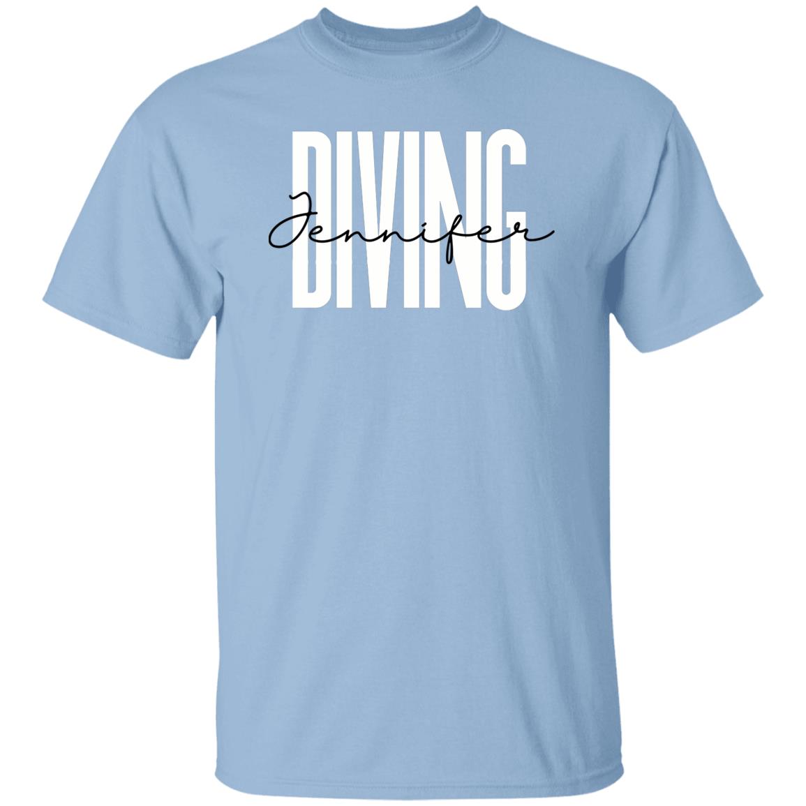 Personalized Diving Unisex T-shirt Custom name Diver Sand Blue Pink-Family-Gift-Planet