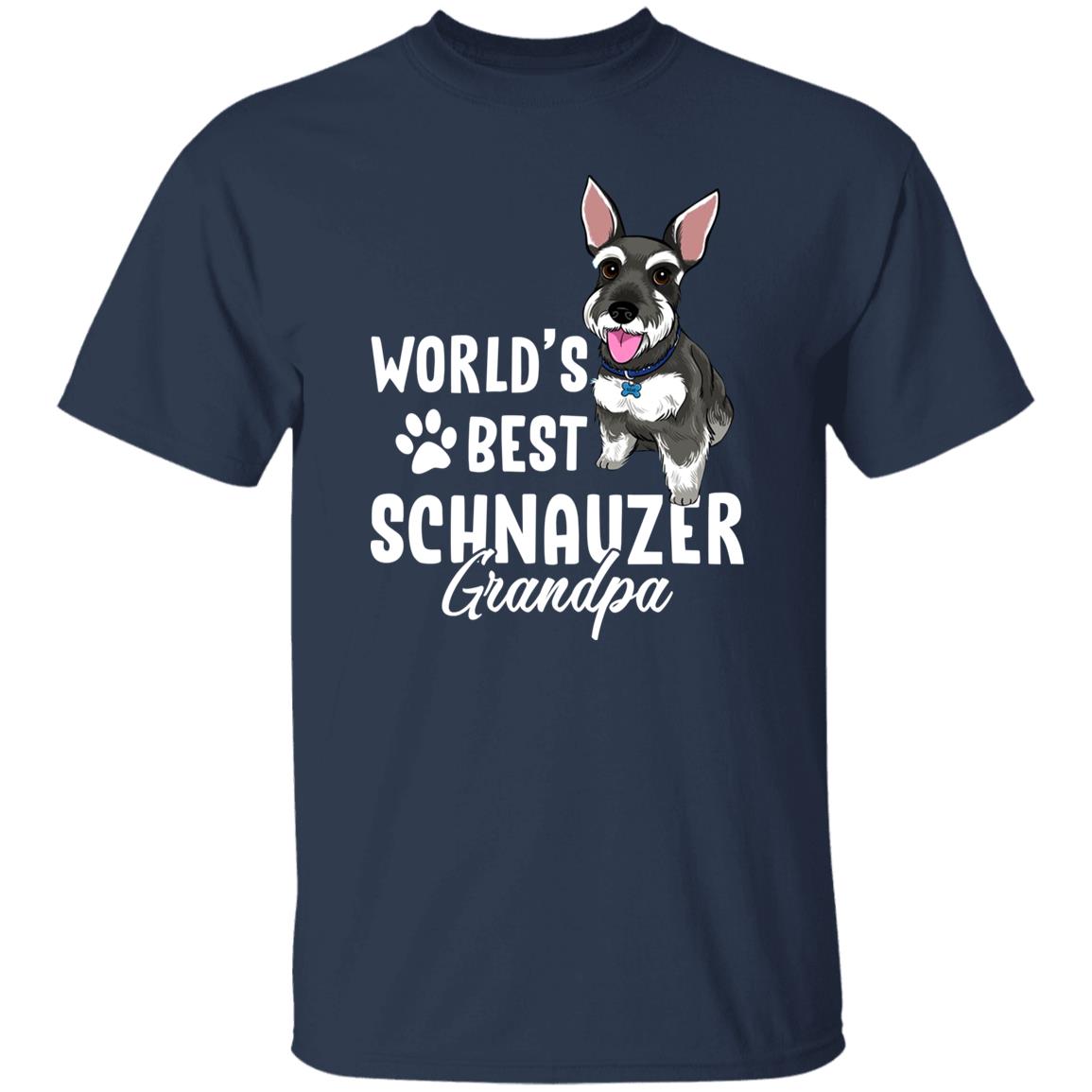 World's Best Schnauzer Grandpa T-Shirt gift Schnauzer owner Unisex tee Black Navy Dark Heather-Navy-Family-Gift-Planet