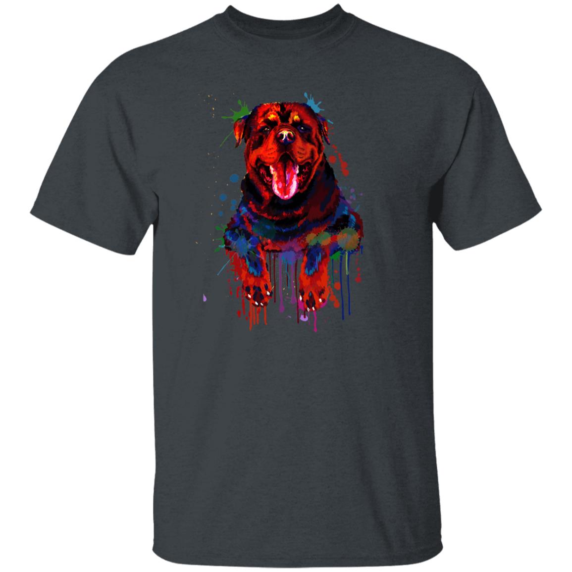 Watercolor Rottweiler dog Unisex shirt S-2XL black navy dark heather-Dark Heather-Family-Gift-Planet