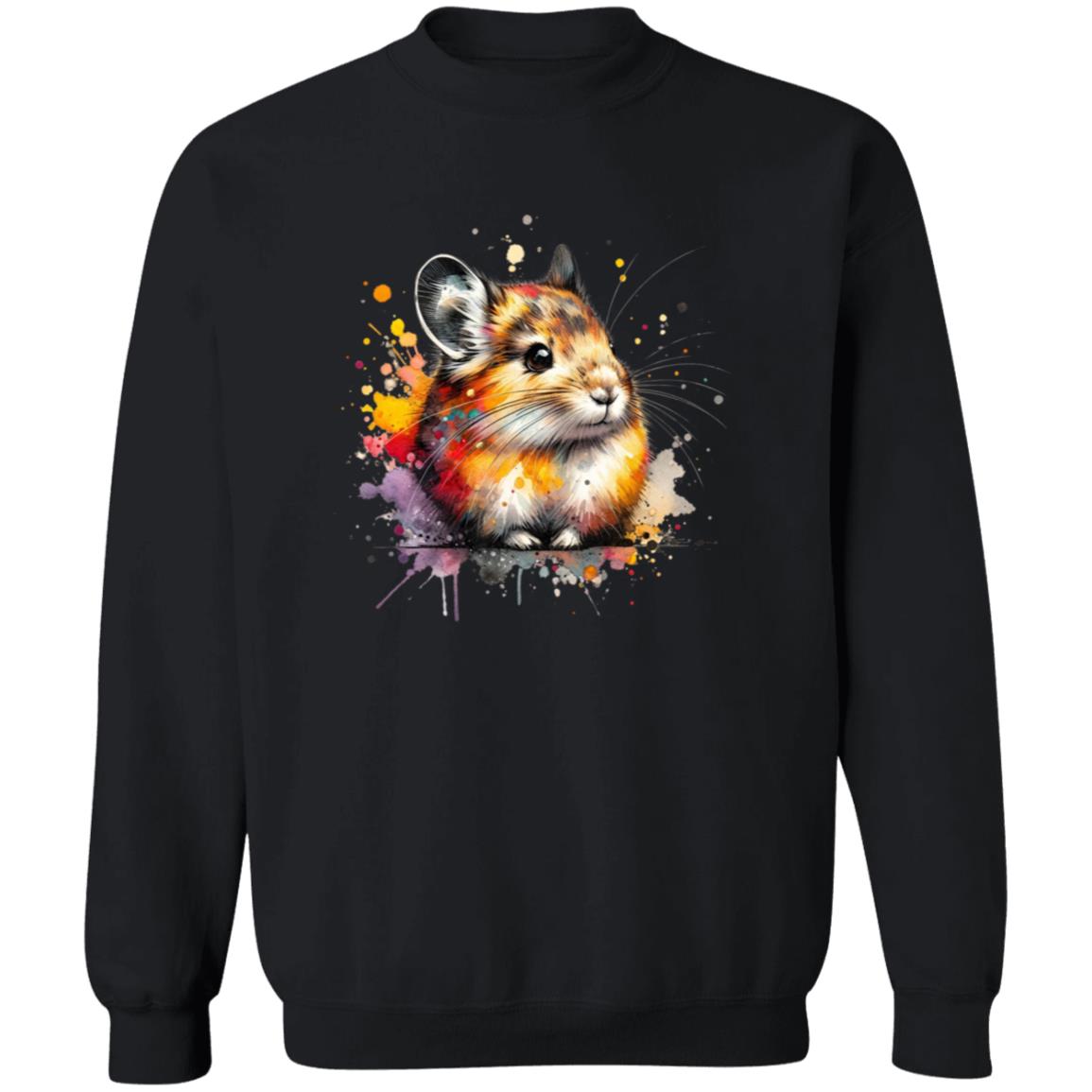 Artistic Pika Color Splash Unisex Sweatshirt Black Navy Dark Heather-Family-Gift-Planet