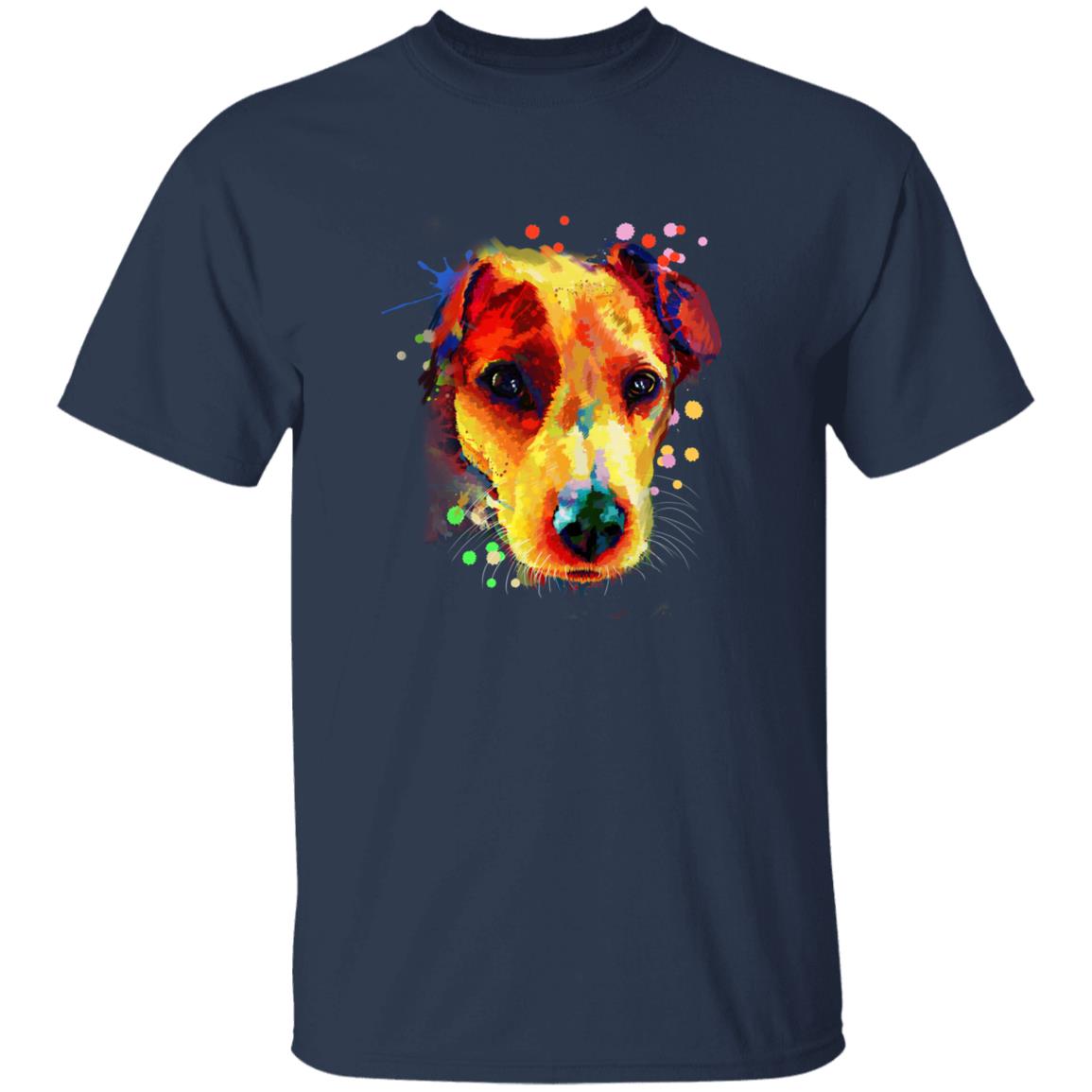 Watercolor Jack Russel dog Unisex shirt S-2XL black navy dark heather-Navy-Family-Gift-Planet