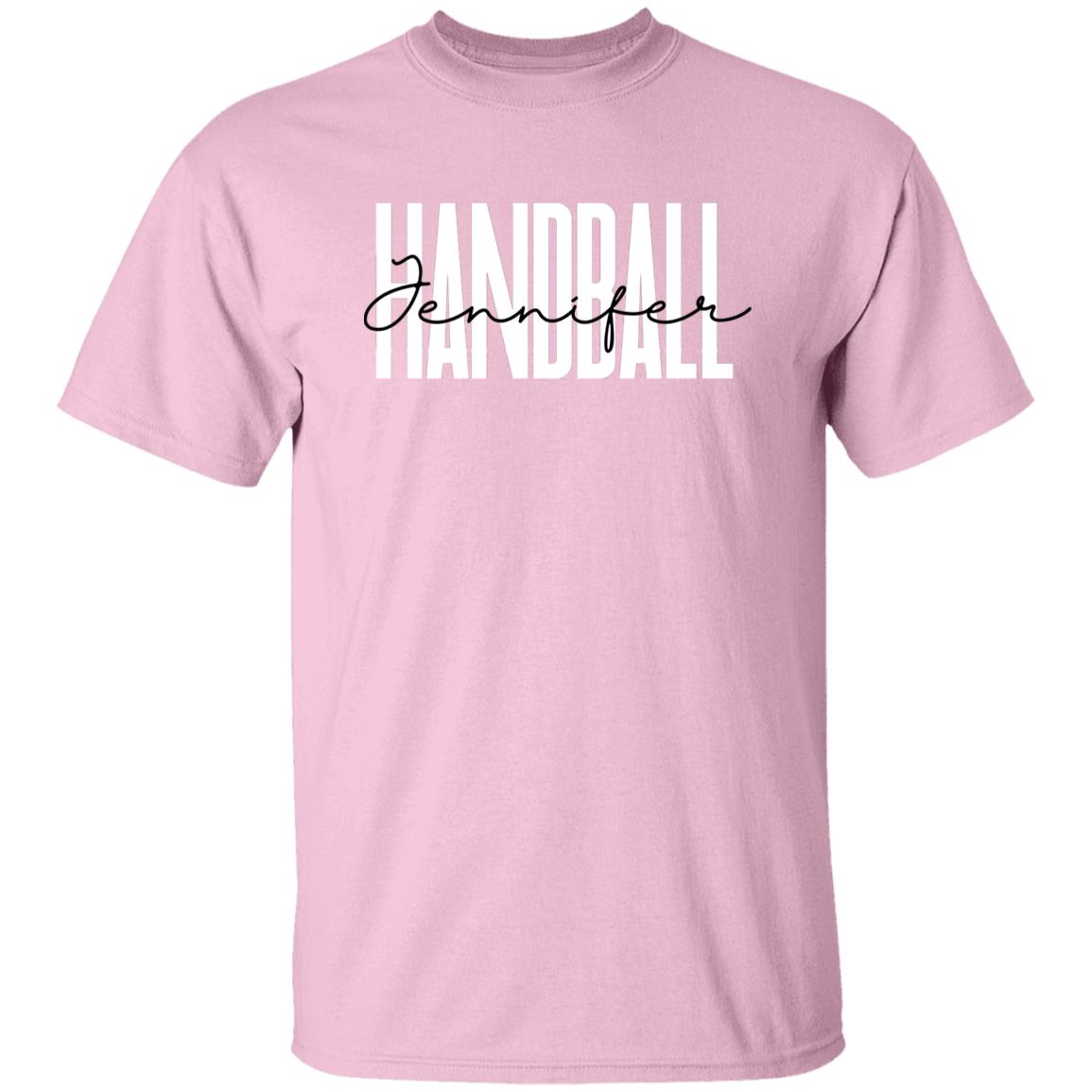 Personalized Handball Unisex T-shirt Custom Name Handball player Sand Blue Pink-Family-Gift-Planet