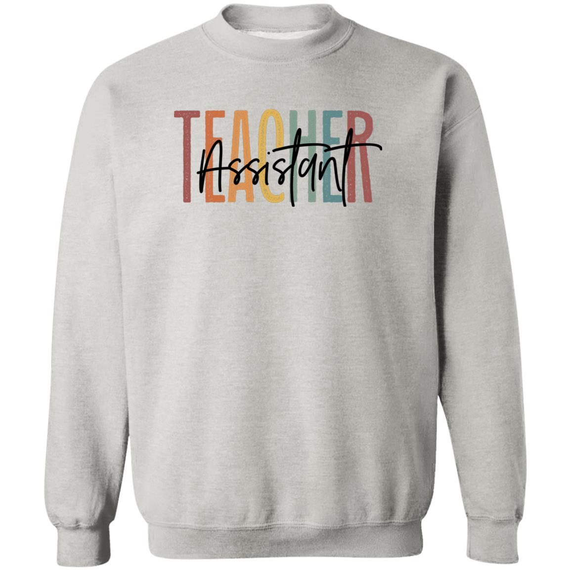 Teacher Assistant Sweatshirt Crewneck Unisex Gildan Sand Ash S-2XL-Ash-Family-Gift-Planet